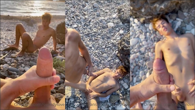 svandylove – jerking on the beach